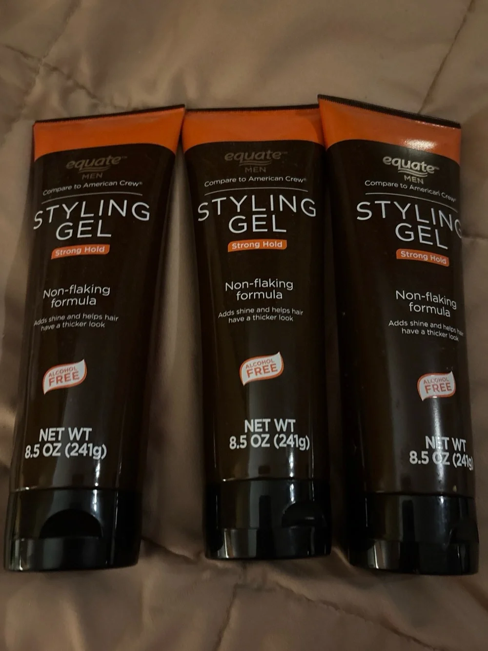 Lot of 3 equate styling gel strong hold for men-new